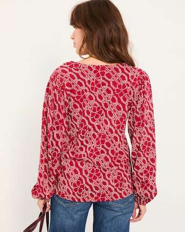 Fatface Margot Textured Floral Print Top