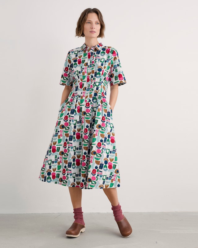 Seasalt Cornwall Wild Liquorice Dress Studio Shapes Chalk