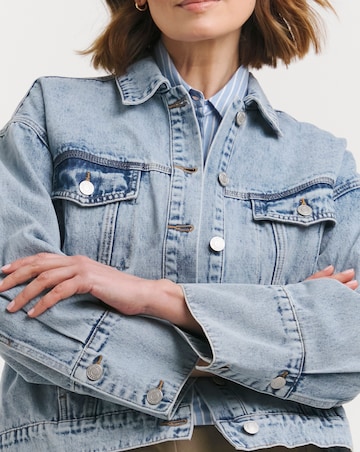 Blue Oversized Trucker Denim Jacket