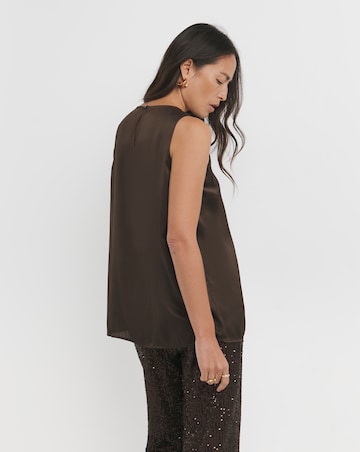 Satin Mix Sheer Vest