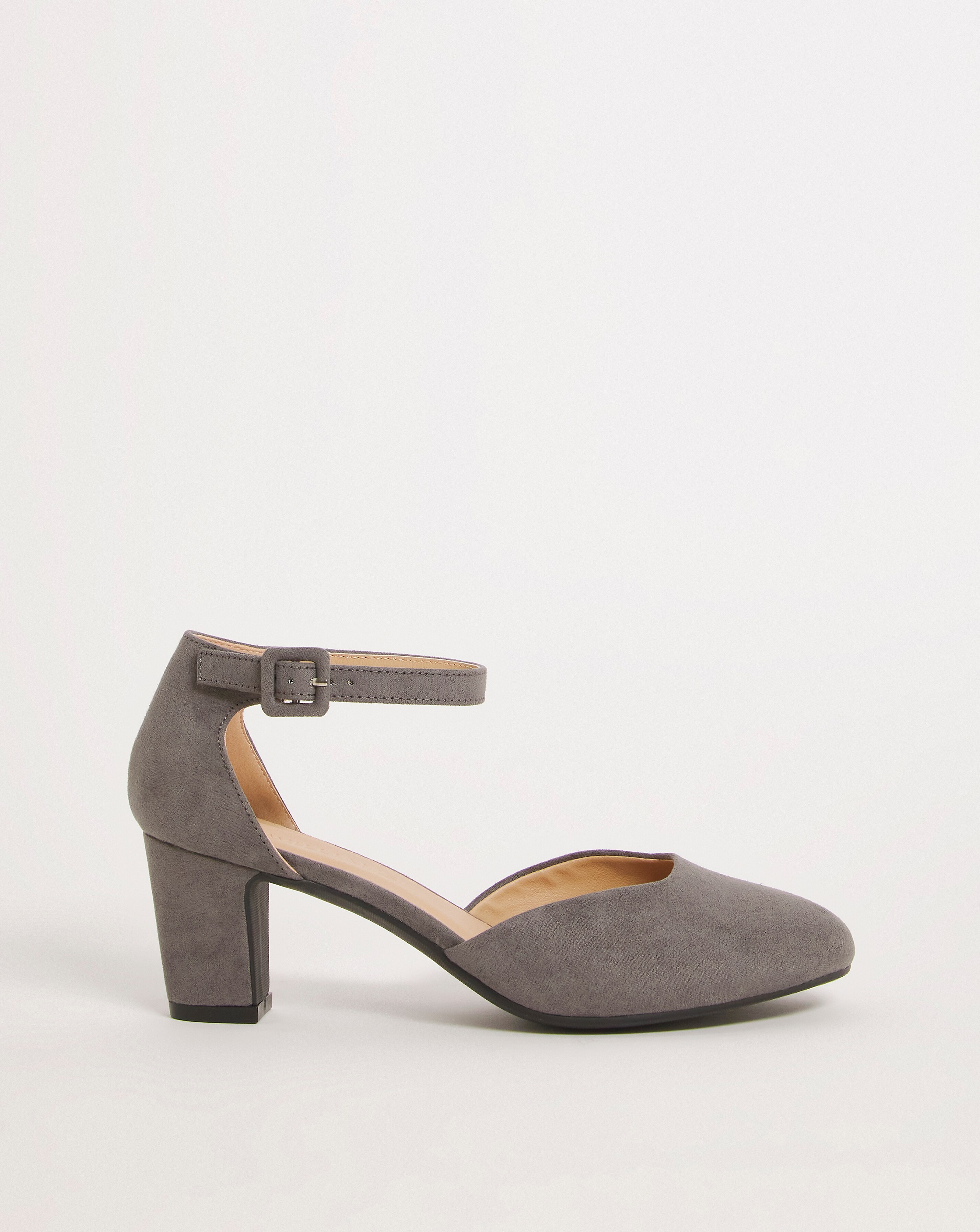 Two Part Heeled Shoe With Ankle Strap - Extra Wide Fit (EEE)