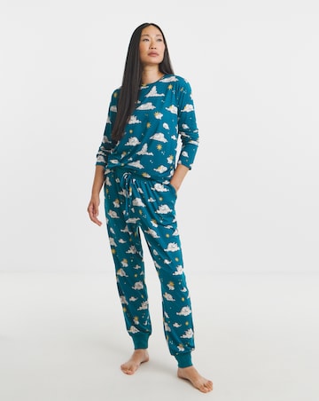 Chelsea Peers Jersey Crew Neck Rabbit Print Pyjama Set