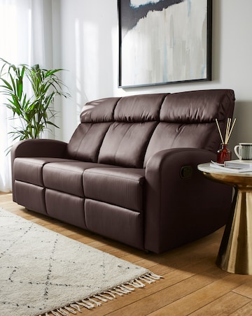 Ramsey Faux Leather Recliner 3 Seater Sofa