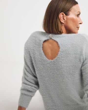 Fluffy Key Hole Crew Neck Jumper