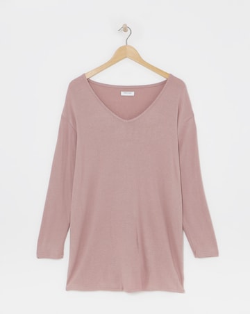Blush Soft Touch V-Neck Longline Top