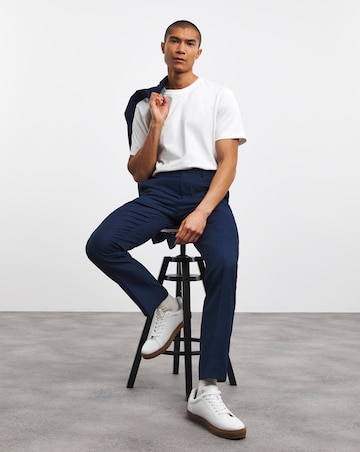 Navy Regular Fit Stretch Suit Trouser Long