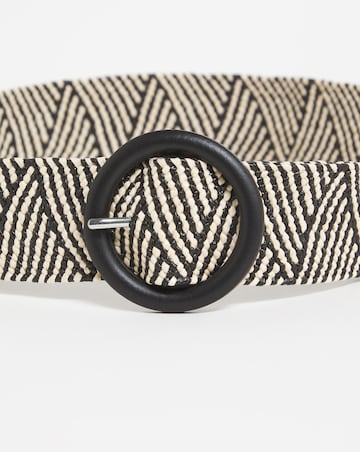 Monochrome Raffia Belt