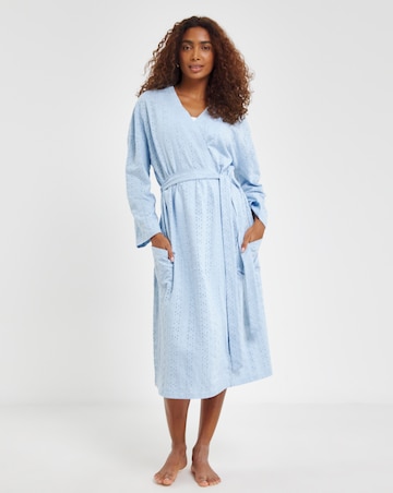Cotton Jersey Broderie Dressing Gown