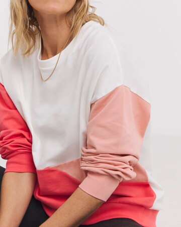 Pink Colour Block Sweatshirt
