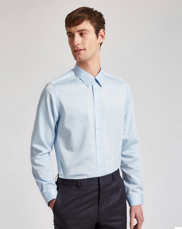 Ted Baker Long Sleeve Slim Fit Shirt - Ice Blue