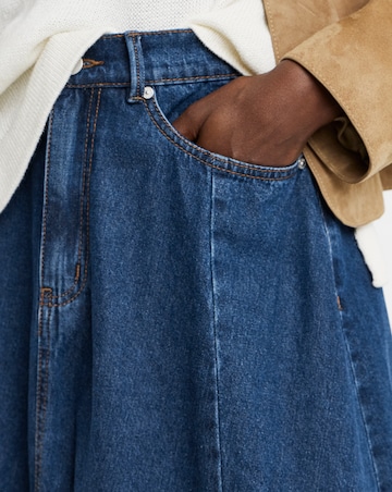 Mid Blue Denim Full Circle Skirt