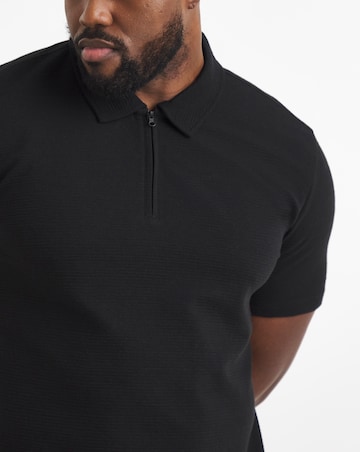 Jack & Jones Benja 1/4 Zip Polo - Black