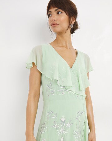 Joanna Hope Embroidered Frill Maxi Dress