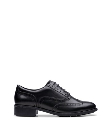 Clarks Havisham Oak Leather Lace Up Brogue Wide Fit