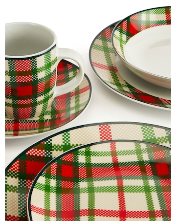 Waterside Tartan 30 Piece Dinner Set