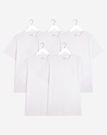 5 Pk Pure Cotton Crew Neck T-Shirts
