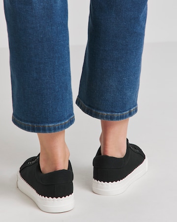 Janey Scalloped Edge Lace Up Trainer Extra Wide EEE Fit