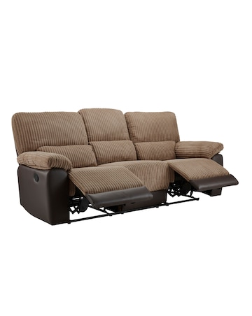 Harlow Fabric/Faux Leather Recliner 3 Seater Sofa