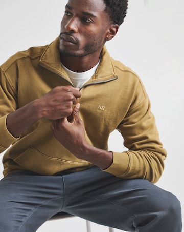Union Garment Dyed Funnel Neck Sweatshirt-Tan