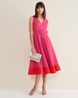 Phase Eight Raquel Contrast Band Belted Dress