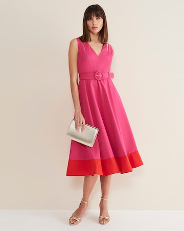 Phase Eight Raquel Contrast Band Belted Dress