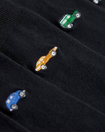 6 Pack Car embroidered Socks