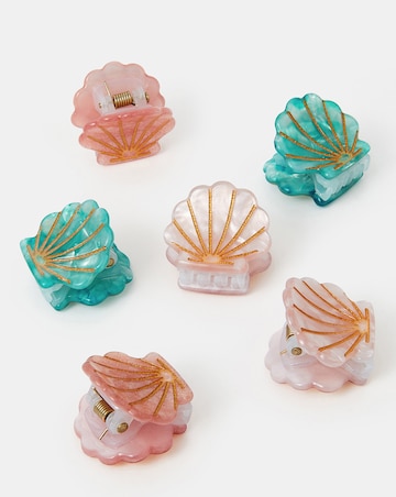 Accessorize 6-Pack Mini Shell Claw Clips