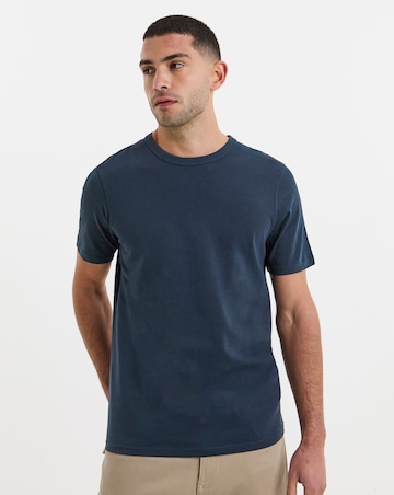 Heavyweight Crew Neck T-Shirt Long Length- Navy