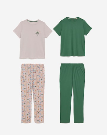 JD Williams (2 Pack) Value Pyjama Sets Palm Print