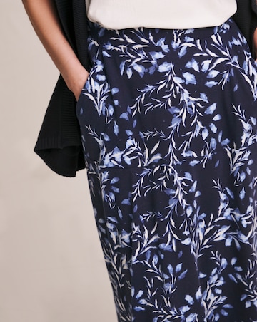Julipa Blue Printed Jersey Midi Skirt