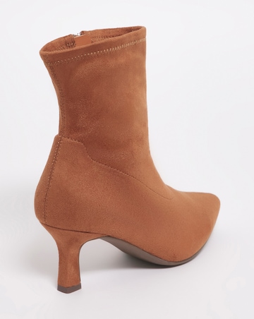 Ally Kitten Heel Sock Boot - Wide Fit (E)