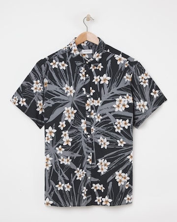 Jack & Jones Hawaii Floral Shirt - Black