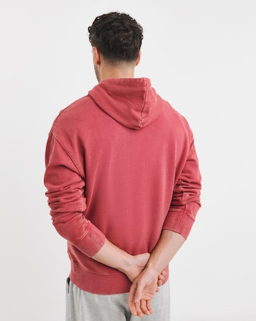 Garment Dyed Relaxed Fit Overhead Hoodie- Cranberry