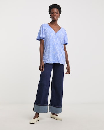 Button Front Angel Sleeve Top