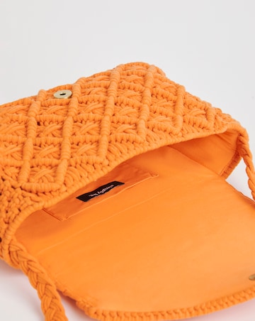 Orange Macrame Crossbody Bag
