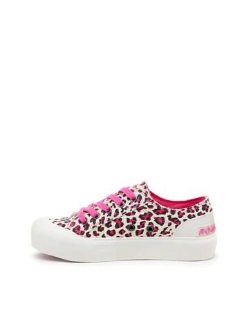 Rocket Dog Pink Leopard Jazzin Plus Lace Up Canvas Trainers