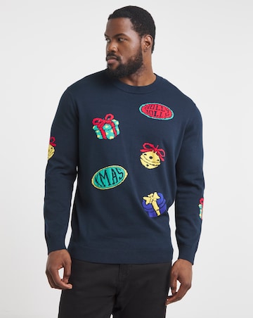 Jack & Jones Christmas Novelty Jumper - Navy