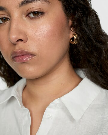 Mango White Linen Lino Shirt