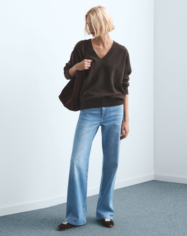 Mango High-Rise Wide Leg Jean