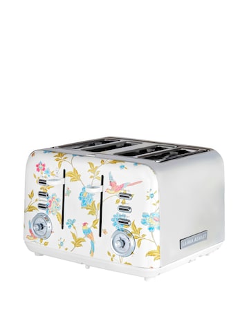 Laura Ashley Elevden White 1.7L Dome Kettle and 4 Slice Toaster Bundle