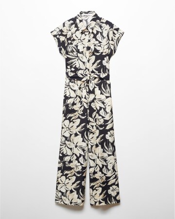 Mango Printed Jumpsuit with Tie Detail