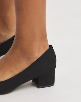 Orlia Flexi Sole Block Heel Court Shoes - Extra Wide Fit (EEE)