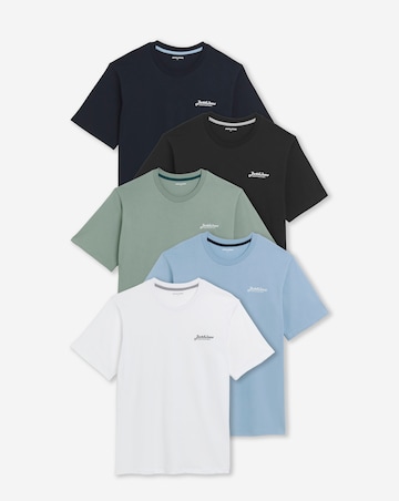 Jack & Jones Beau Logo T-Shirt 5 Pack - Multi