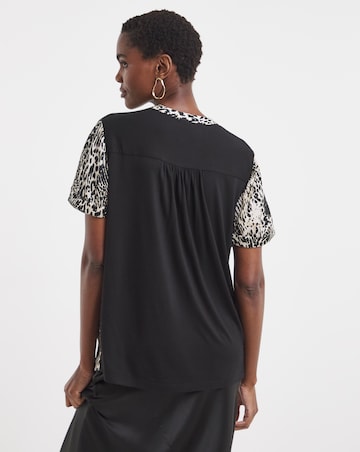 Satin Front Jersey Back Top