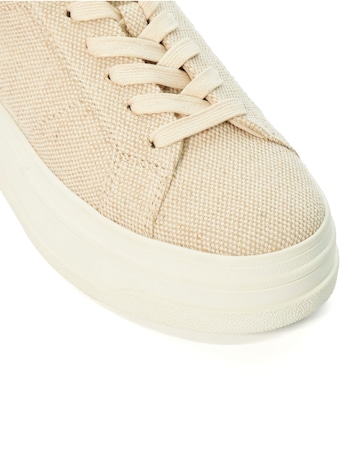 Dune Exaggerate Leather Lace-Up Trainers Standard D fit