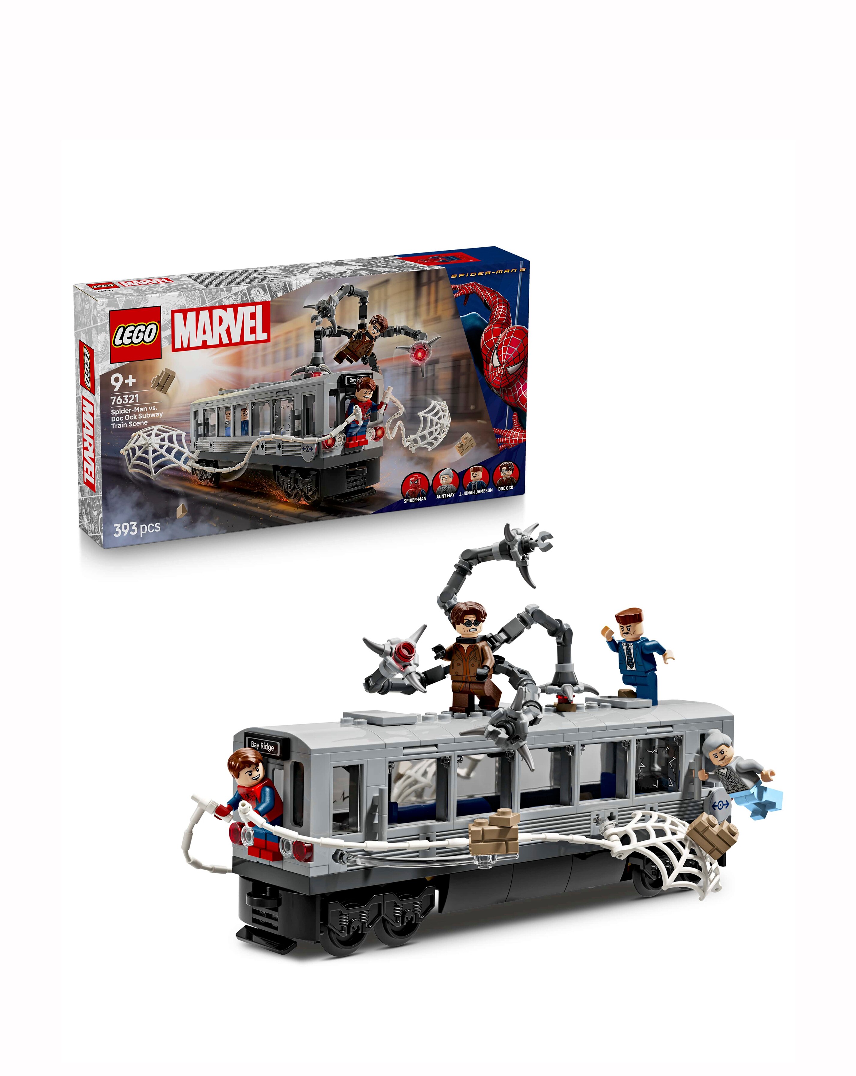 LEGO Marvel Spider-Man vs. Doc Ock Subway Train Scene, Super Hero Building 76321