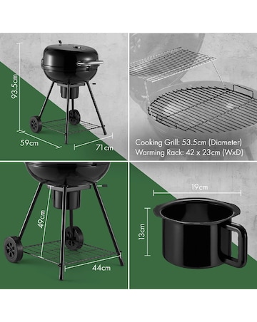VonHaus Kettle Charcoal BBQ Grill