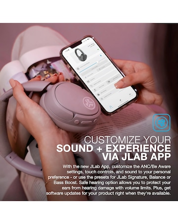 JLab JBuds Lux Active Noise Cancelling Over-Ear Headphones - Mauve