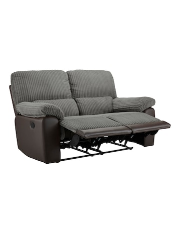 Harlow Fabric/Faux Leather Recliner 2 Seater Sofa