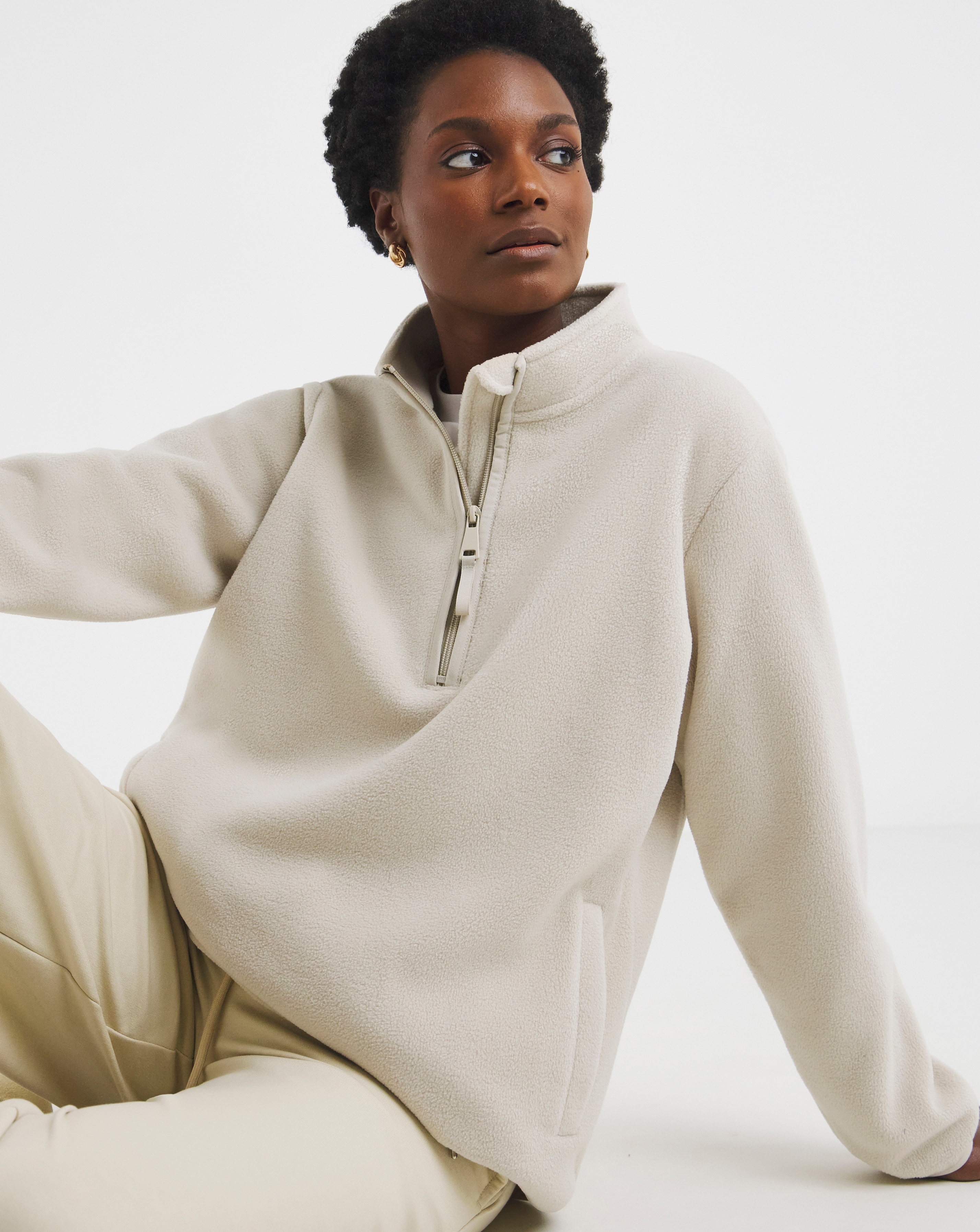 Quarter Zip Longline Fleece | JD Williams